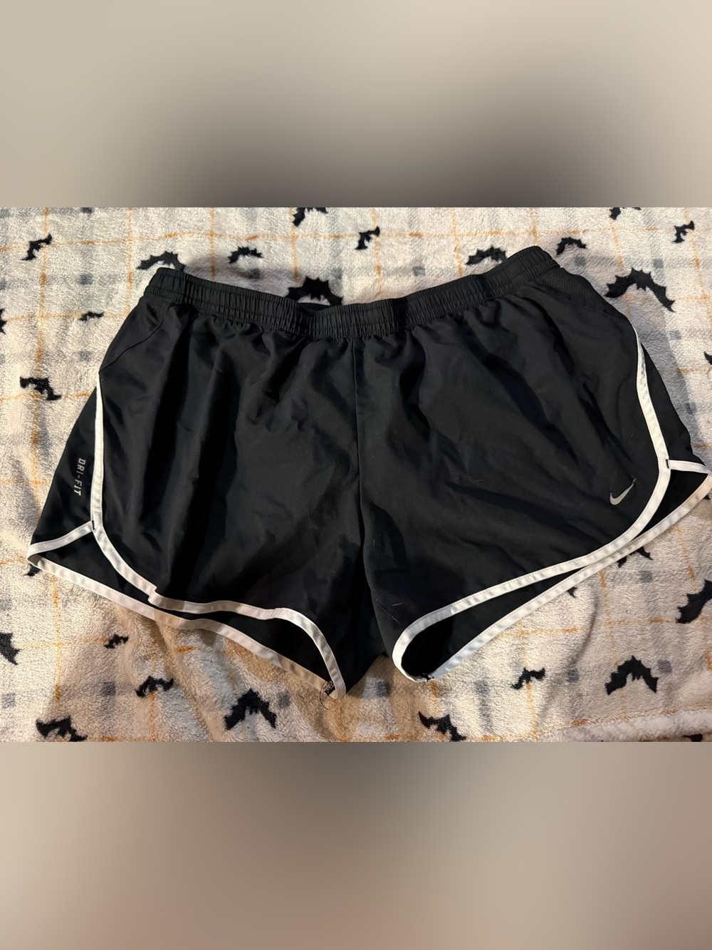Nike Women's Black Athletic Shorts with White Trim